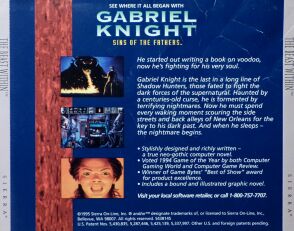 Gabriel Knight II: The Beast Within (CD case back only)