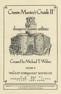 Game Master's Guide II (Walter Computer Services) (C64) (missing Reference Card)
