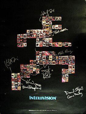 Intellivision Running Man Poster (autographed by the Blue Sky Rangers - Don Daglow, Joe King, Karen Nugent, Keith Robinson, Stephen Roney, John Sohl, David Stifel and Dave Warhol)