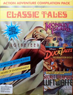 Classic Tales (includes The Rocketeer, Duck Tales - The Quest for Gold, Secret Weapons of the Luftwaffe and The Secret of Monkey Island) (Sega OziSoft) (IBM PC) (missing 3 codewheels)