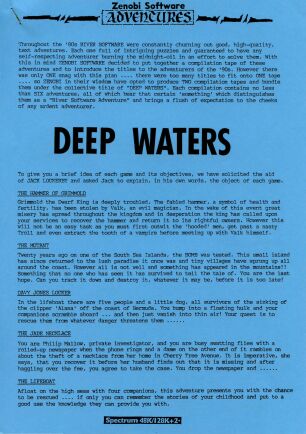 Deep Waters (The Hammer of Grimmold, The Mutant, Davy Jones Locker, The Jade Necklace, The Lifeboat, Realm of Darkness, The Enchanted Cottage, Matchmaker, The Cup, Jack and the Beanstalk, The Challenge and The Witch Hunt)