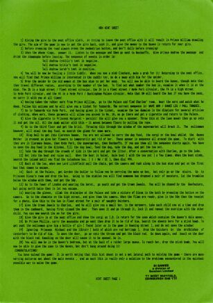 H.R.H. (hint sheet only) (8th Day Software) (ZX Spectrum) (Contains Hint Sheet)