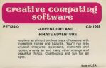 Adventure 1-2: Adventureland and Pirate Adventure (Creative Computing Software) (Commodore PET)