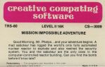Adventure 3: Mission Impossible Adventure (Creative Computing Software) (TRS-80)