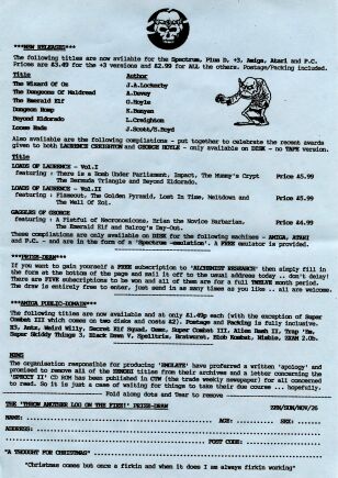 Zenobi Newsletter Nov. 26, 1995